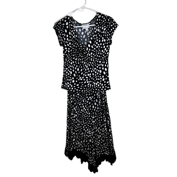 Vintage Retro Black & White Top & Skirt 2 Piece Set Size 10 by Joseph Ribkoff - Picture 1 of 8